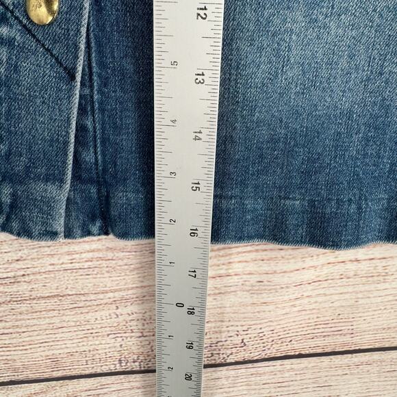 FRAME Snap Front Denim Mini Skirt Womens 25 Blue Medium Wash Denim - Picture 9 of 9